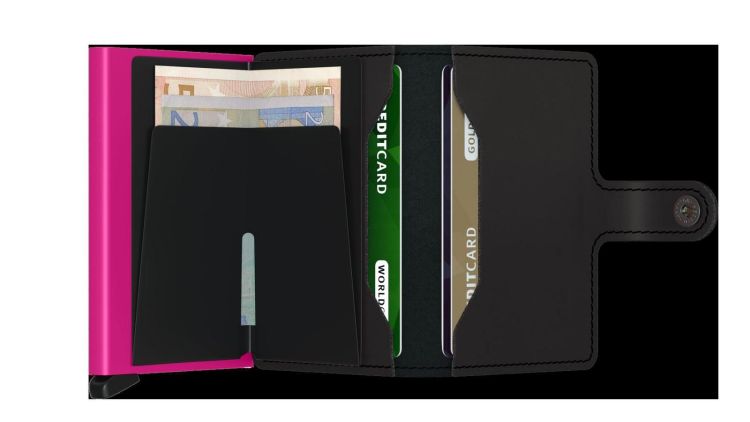 Secrid cardhouder (MM miniwallet matte black fuchsia) - Schoenen New Van Herck (Turnhout)