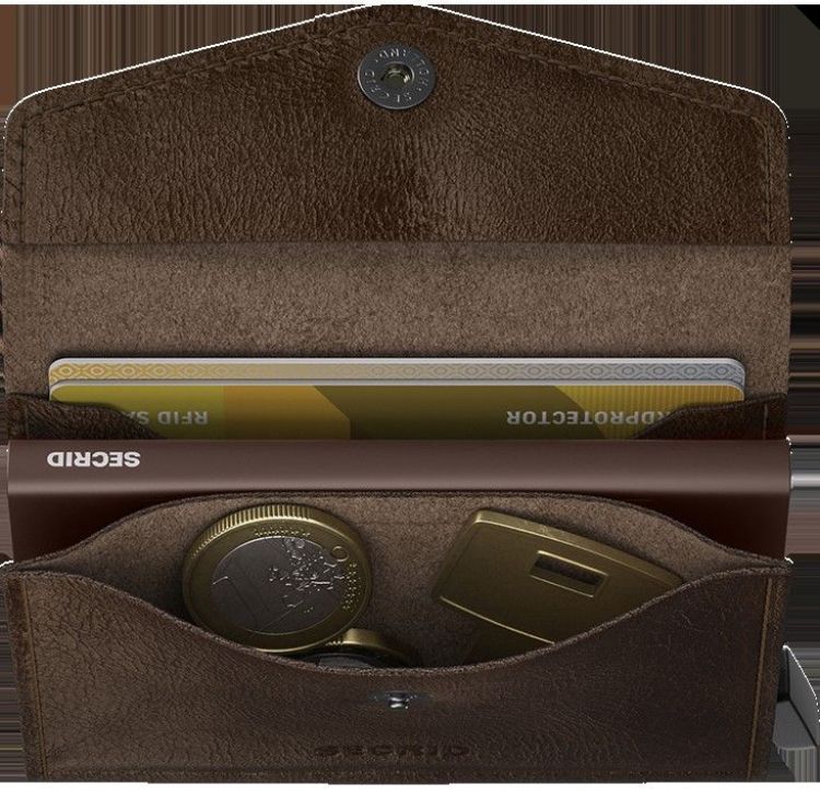 Secrid cardhouder + muntzakje (EV envelope wallet vintagel chocolate) - Schoenen New Van Herck (Turnhout)