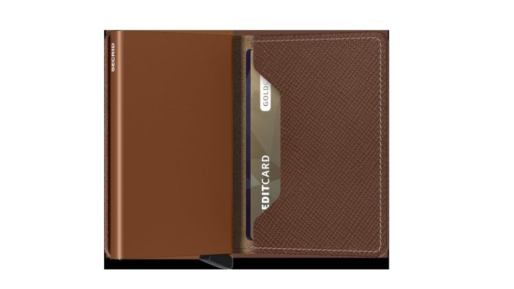 Secrid cardhouder (SSA slimwallet saffiano caramel) - Schoenen New Van Herck (Turnhout)